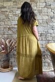 Tasha Damask T Shirt Maxi Dress Deep Olive